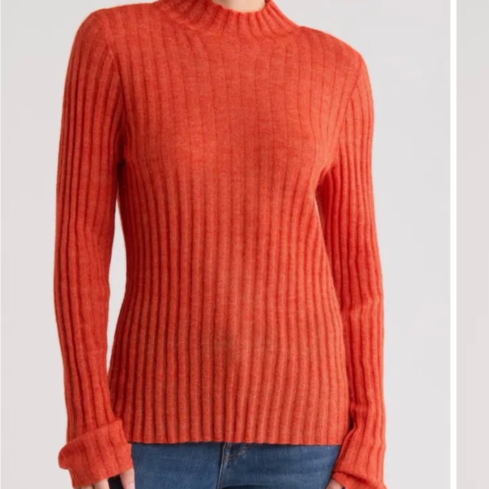 Alpaca blend, burnt orange, mock neck Madewell sweater